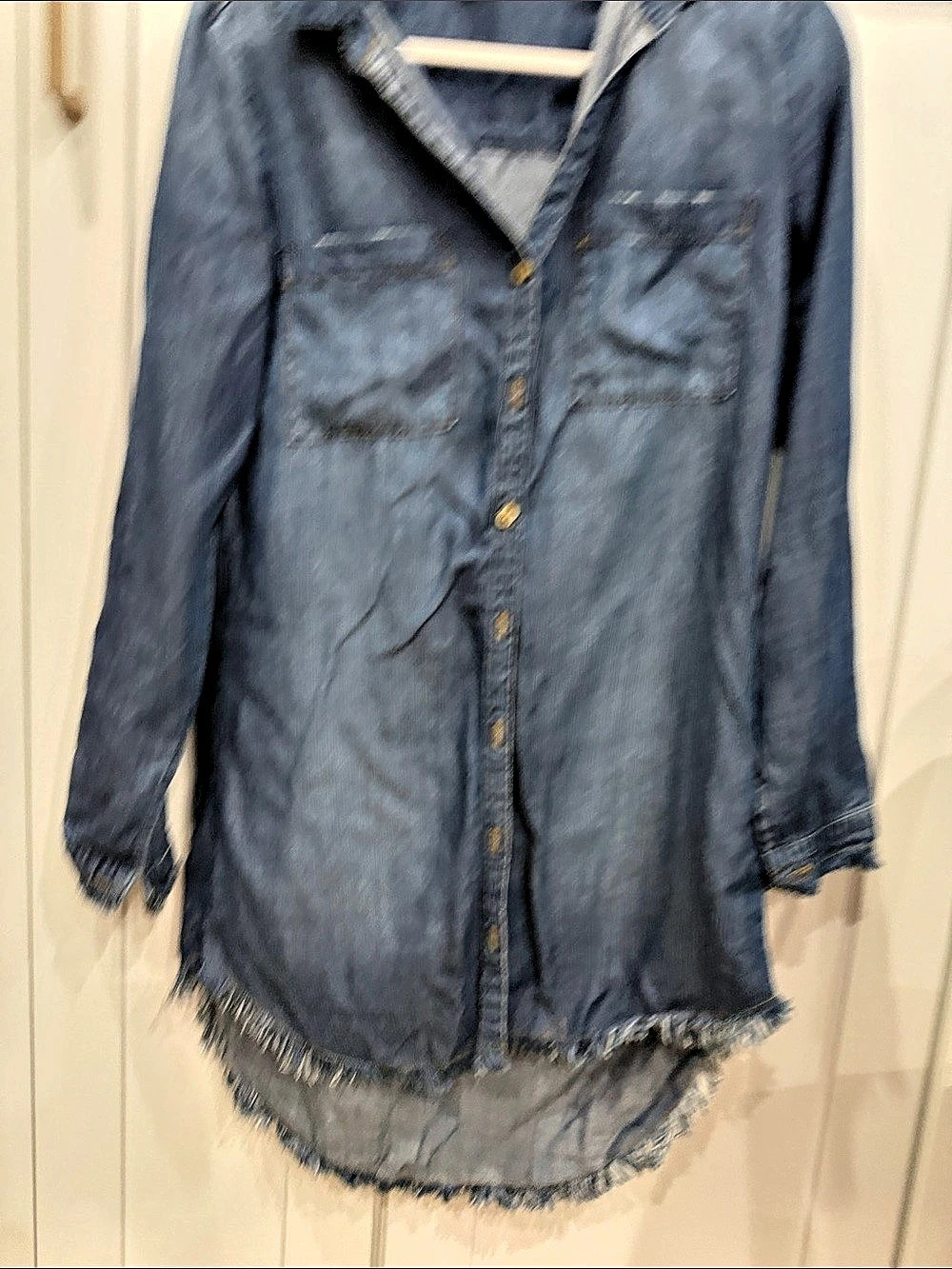 Cloth & Stone Denim Button Down Shirt Mini Dress Size XS